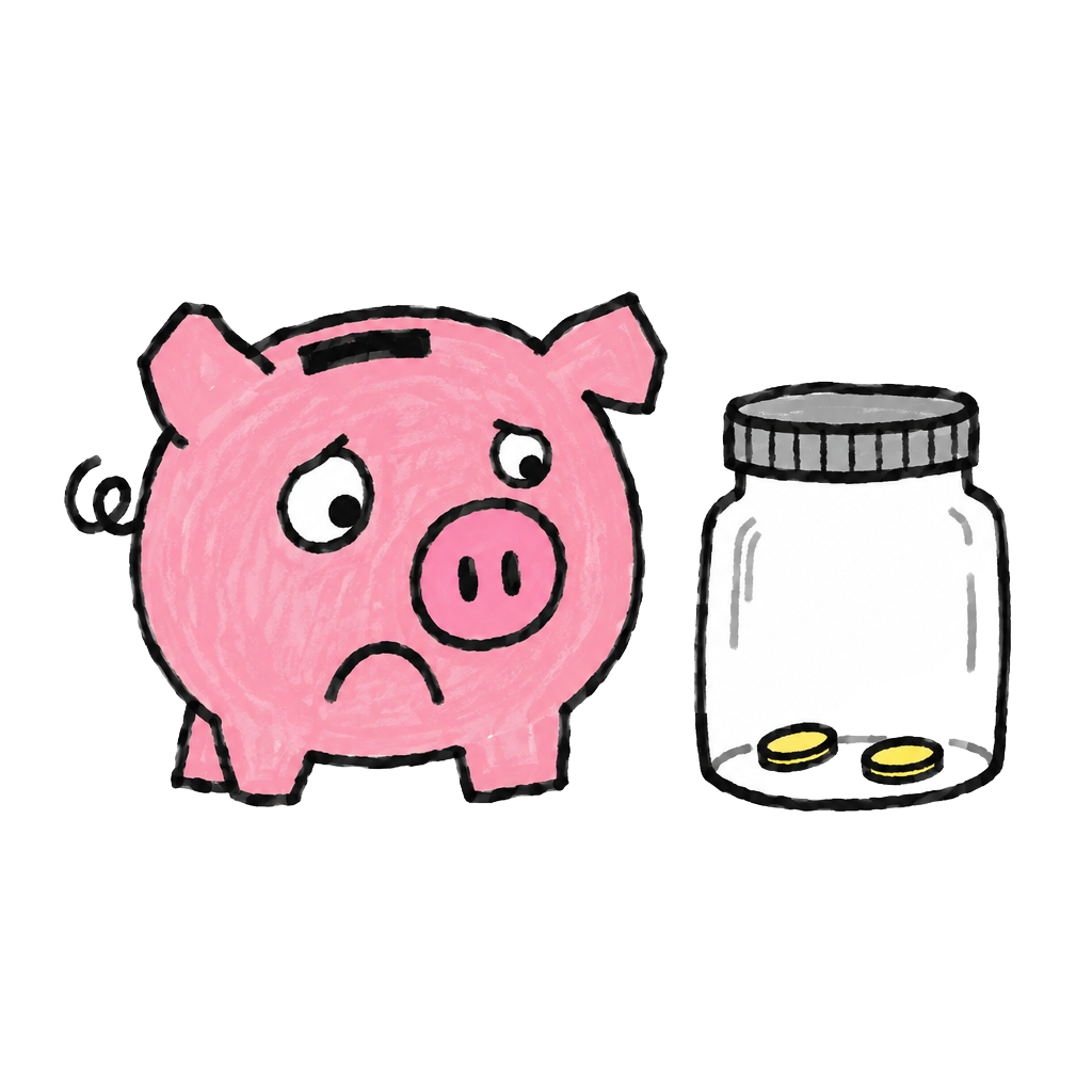 Pig and coin jar doodle